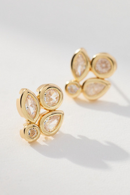 By Anthropologie Crystal Cluster Post Earrings