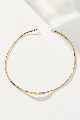 By Anthropologie Crystal Collar Snake Chain Necklace