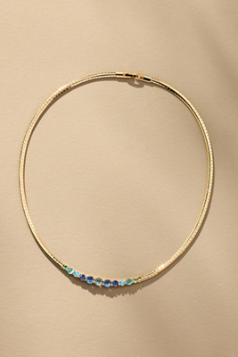 By Anthropologie Crystal Collar Snake Chain Necklace