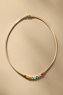 By Anthropologie Crystal Collar Snake Chain Necklace