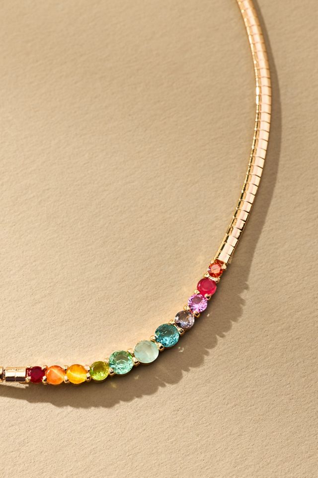 Crystal Collar Snake Chain Necklace #1