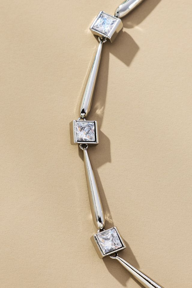 Square Crystal Collar Necklace #1