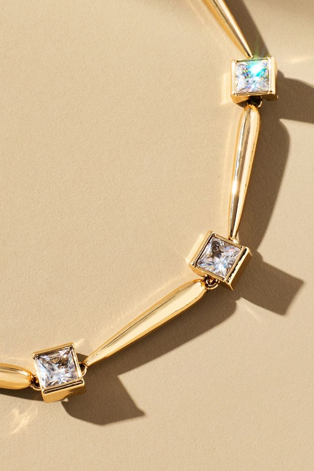 Square Crystal Collar Necklace #1