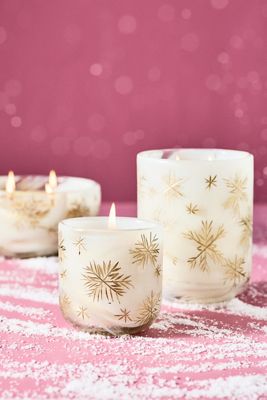 Etched Snowfall Woody Fresh Balsam & Cedarwood Glass Candle