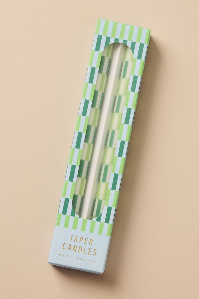 Geo Block Print Taper Candles, Set of 2 #2