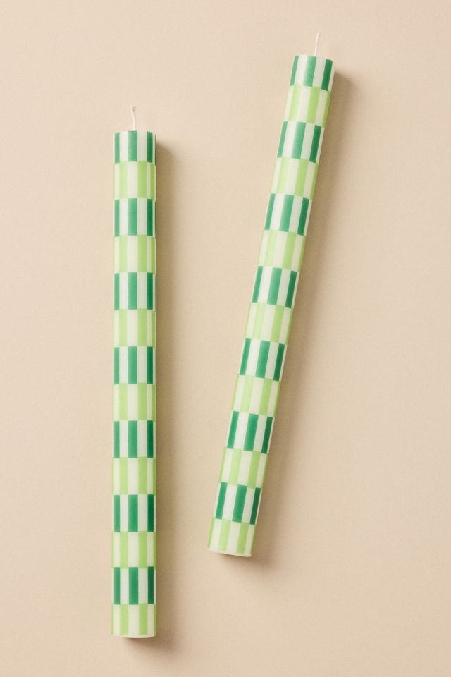 Geo Block Print Taper Candles, Set of 2 #3