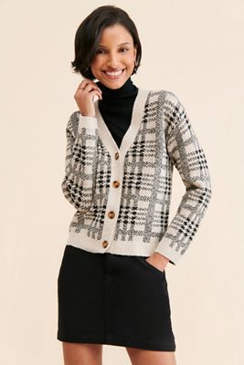 Theo & Spence Plaid Grandpa Cardigan