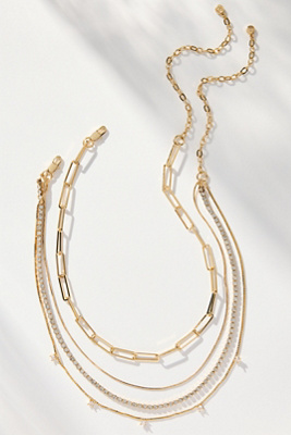Ettika Cubic Zirconia Chain Necklaces, 14/15-19/20, Set Of 4