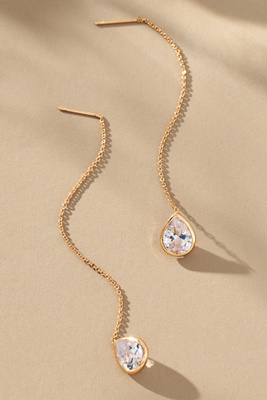 Ettika Barely There Crystal Dangle Threader Earrings