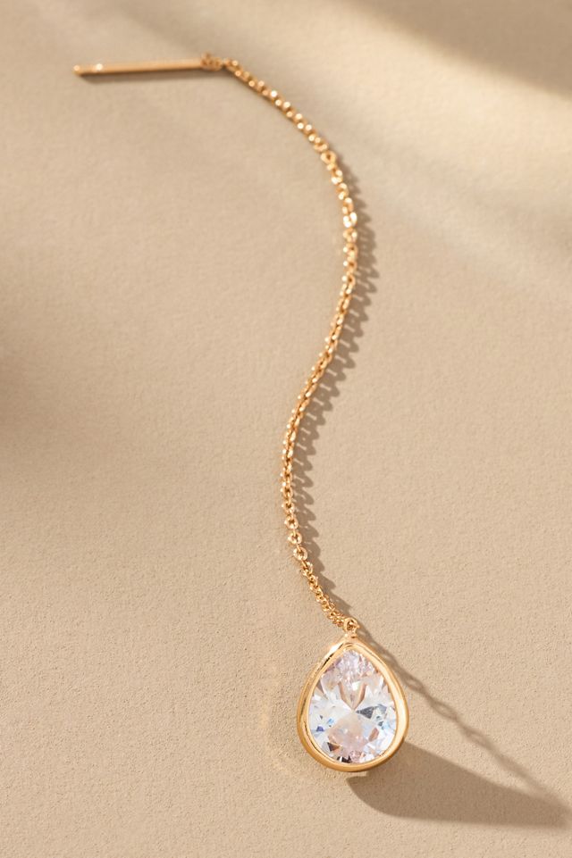 Ettika Barely There Crystal Dangle Threader Earrings