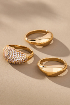 Timeless Glamour Rings, Set of 3