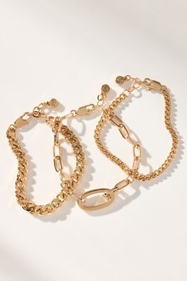 Ettika Chain Game Bracelets, Set of 3