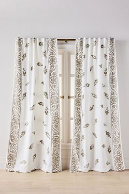 Embroidered Cotton Suzani Border Curtain