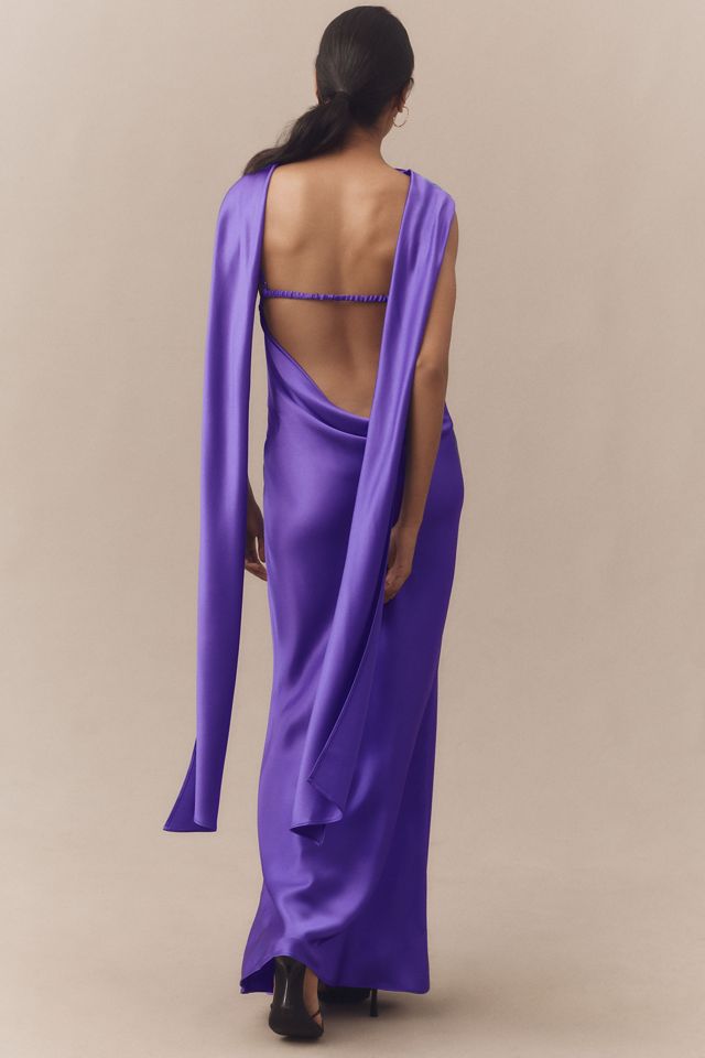 Acler Fleeden Draped Low-Back Satin Maxi Dress #2