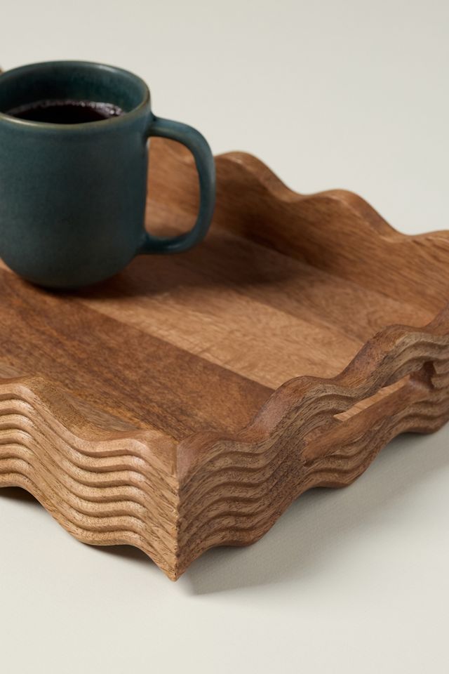 Esther Wooden Scalloped Tray #2