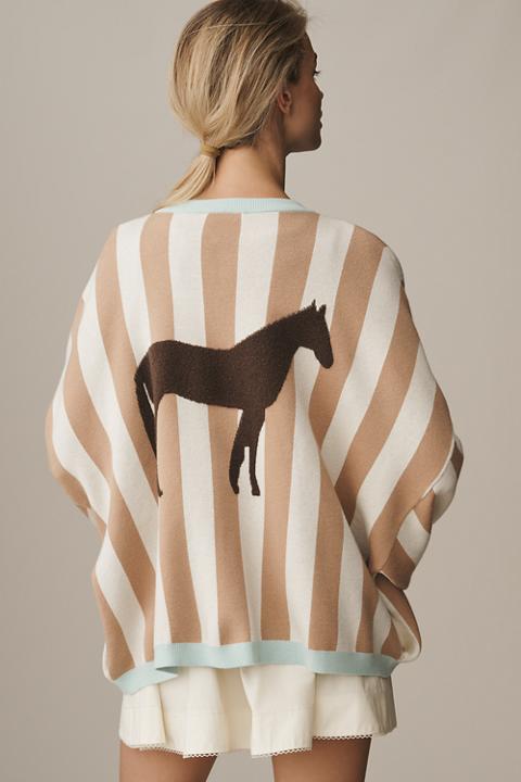 Bel Kazan Open-Front Icon Cardigan Sweater