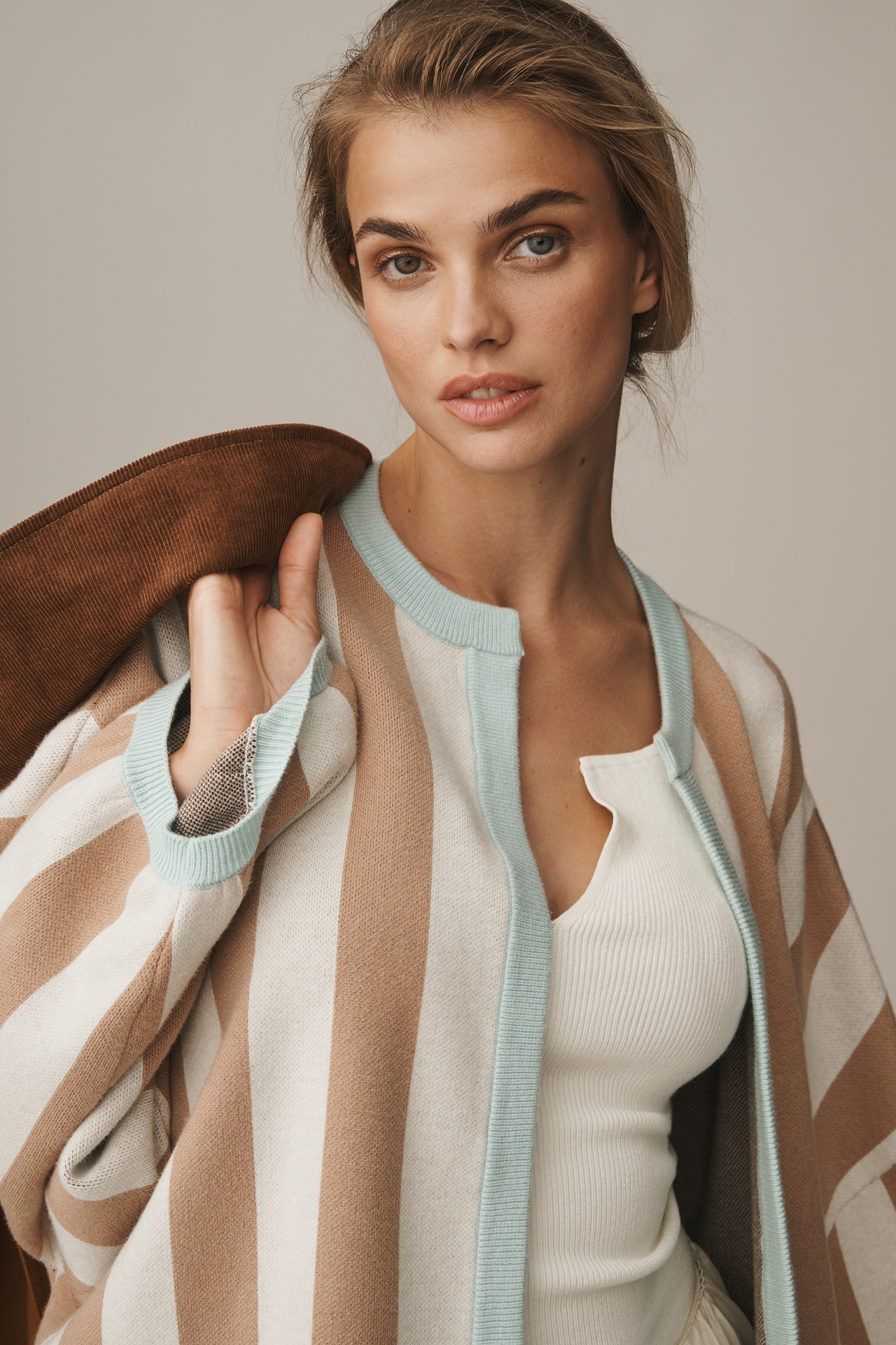 Bel Kazan Open-Front Icon Cardigan Sweater