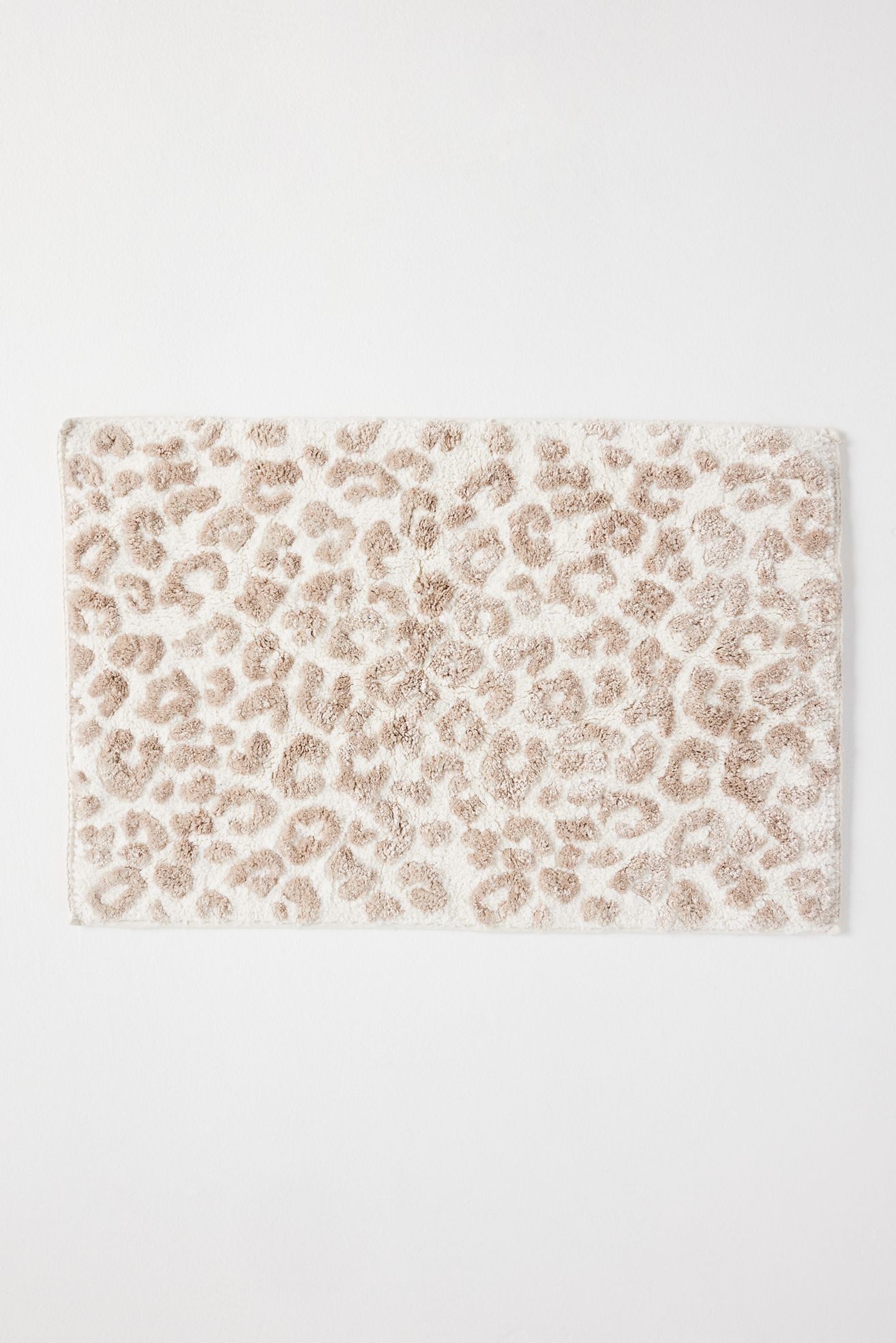 Lola Leopard Tufted Cotton Bath Mat - Neutral, Standard, S