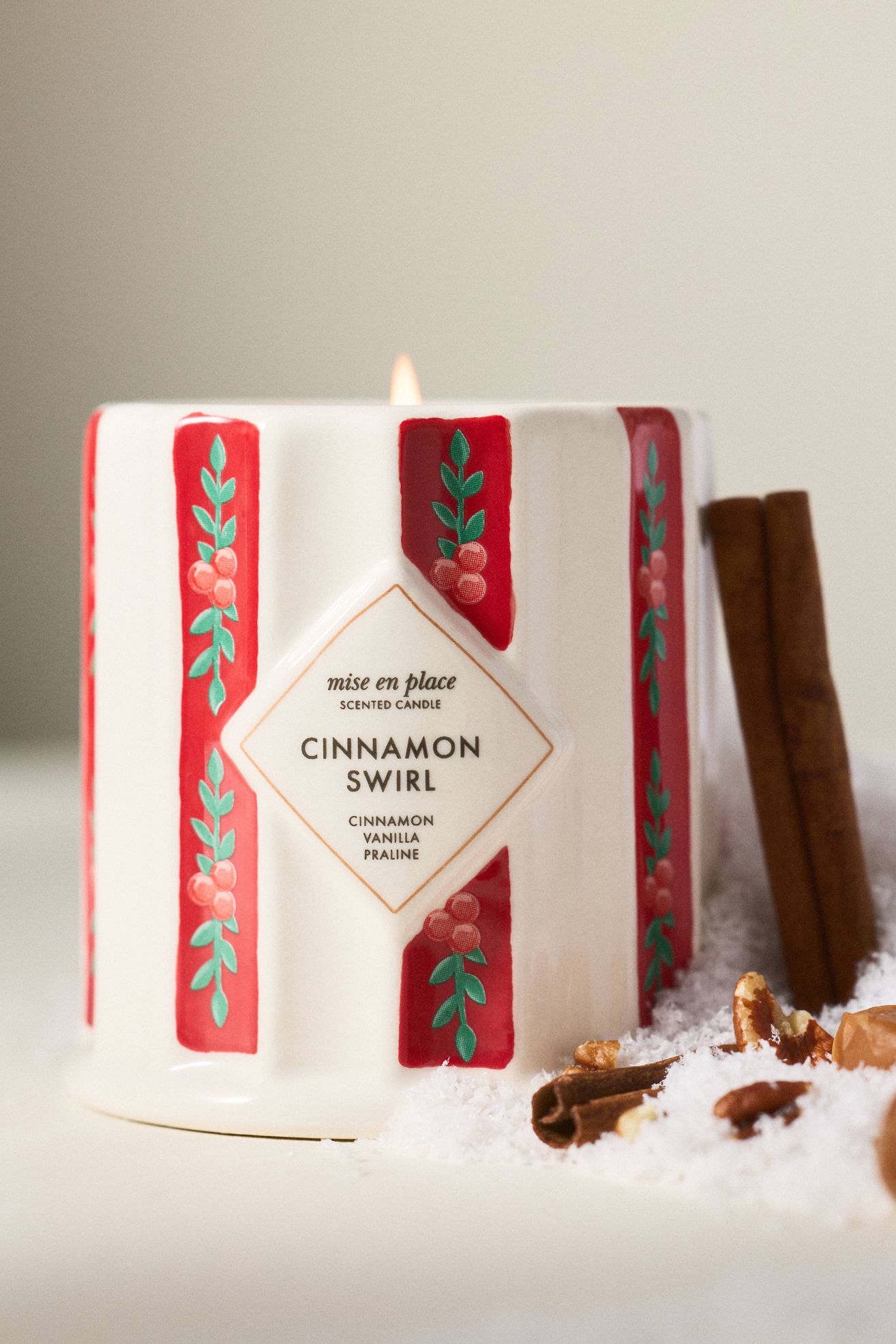 mise en place Gourmand Cinnamon Swirl Ceramic Candle - Cinnamon Swirl, Standard, S