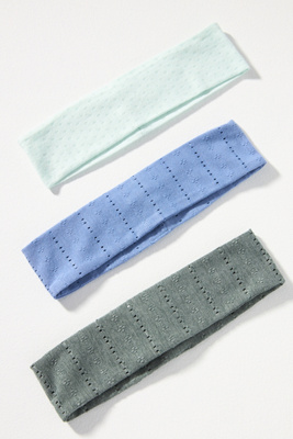 Shop By Anthropologie Pointelle Jersey Stretch Headbands, Set Of 3
