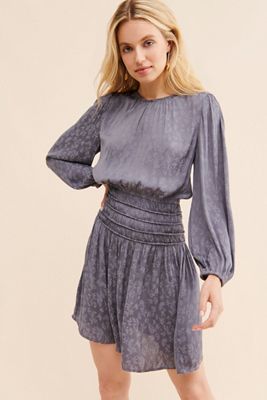 Current Air Floral Smocked Waist Mini Dress