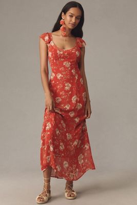Scoop-Neck A-Line Slip Maxi Dress