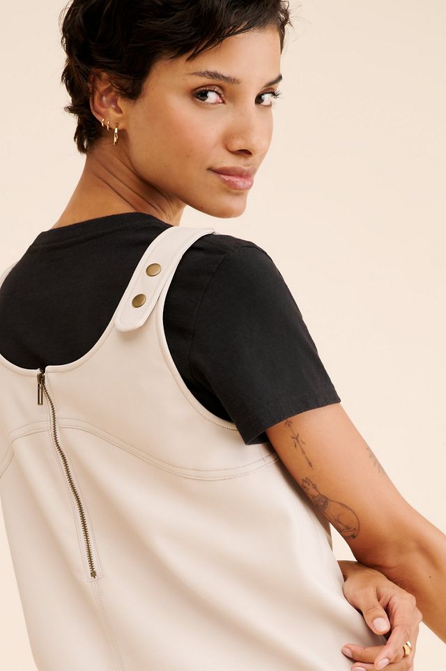 Pilcro Vegan Leather Scoop-Neck Shift Mini Dress #2