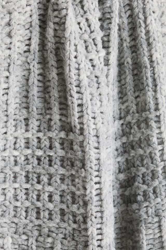 Hazel Wool Blend Knit Patchwork Throw Blanket #1
