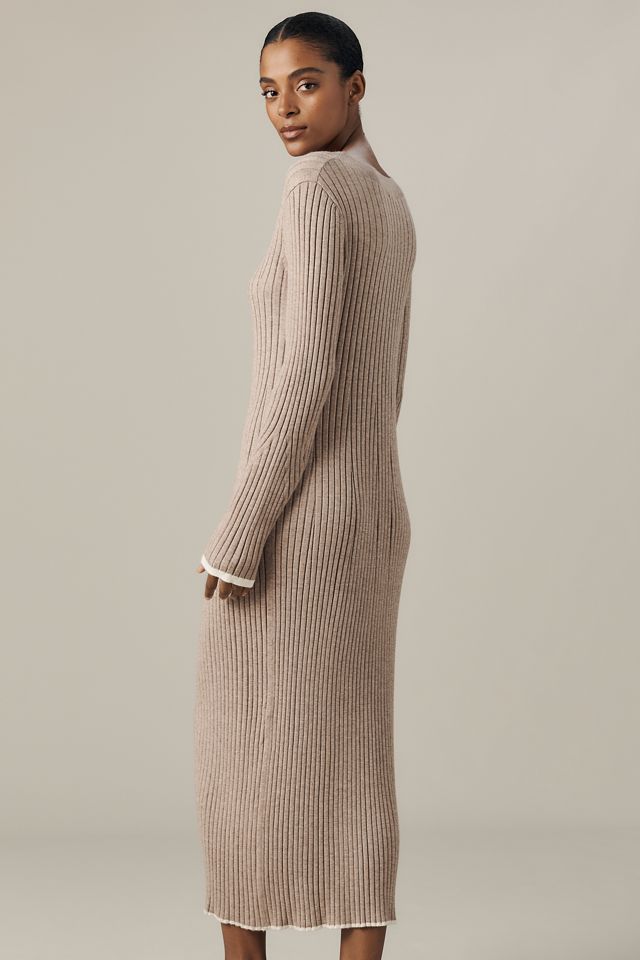 Varley Axel Long-Sleeve Rib Knit Midi Dress #2