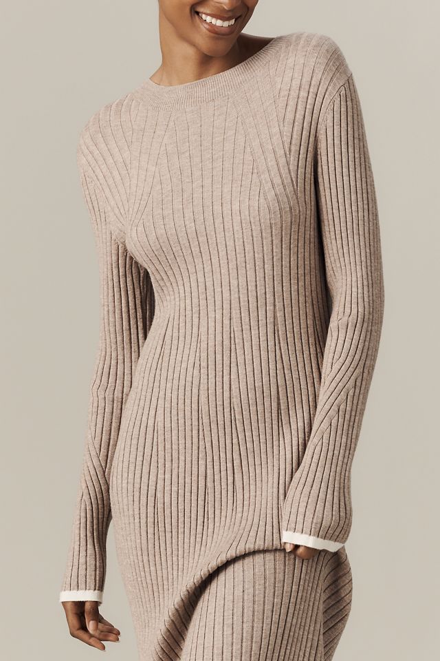 Varley Axel Long-Sleeve Rib Knit Midi Dress #3