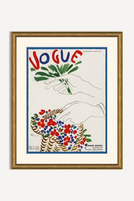 Vogue Cover, "Hands Holding Basking and Flowers" Wall Art