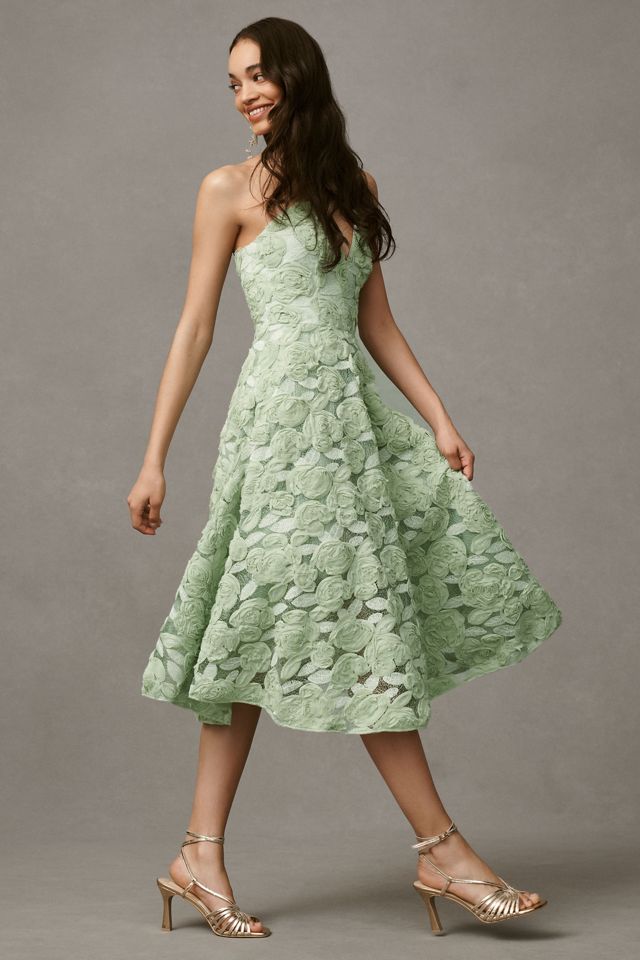 Dress The Population Briella Strapless 3D Floral Fit & Flare Midi Dress #3