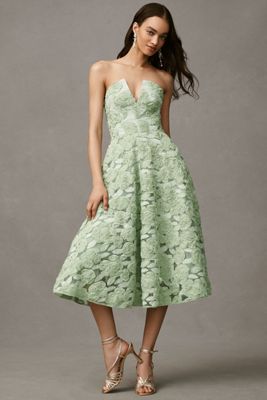 Dress The Population Connor Strapless Sweetheart 3D Floral Chiffon Dress