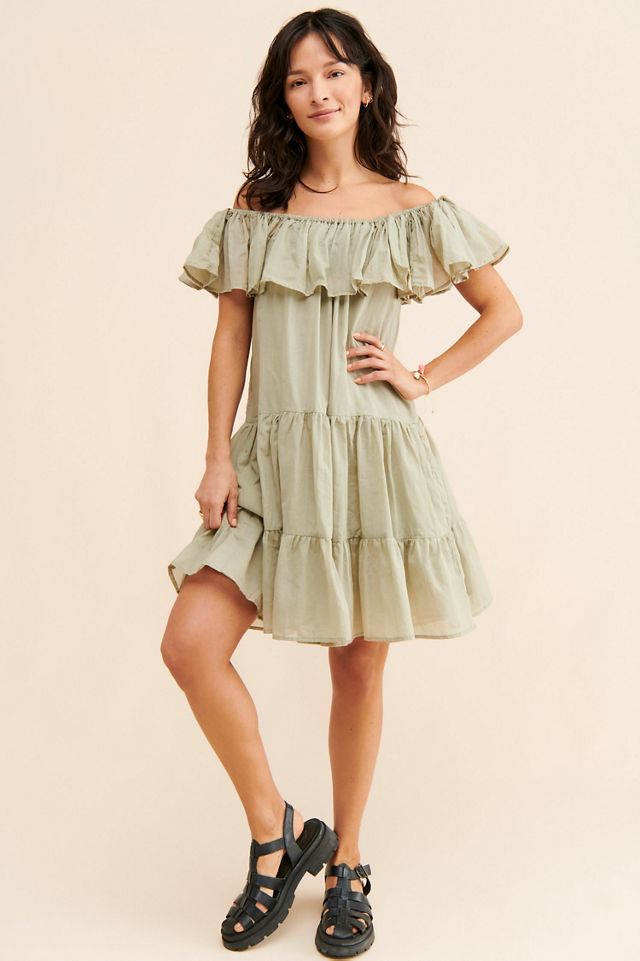 Erika Pe?a Off The Shoulder Tiered Mini Dress #3