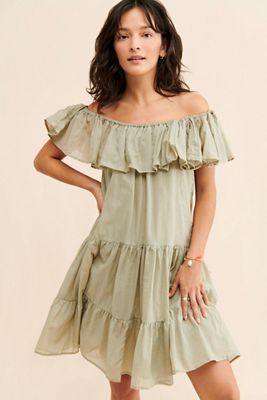 RMN Studio Pinstripe Babydoll Mini Dress