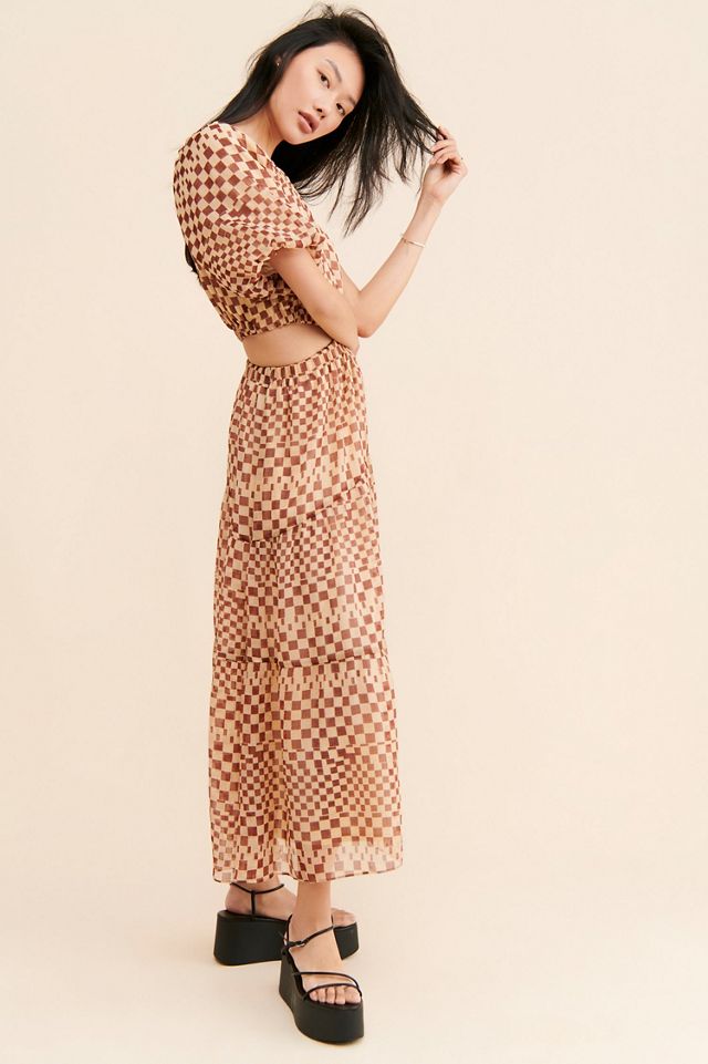 Moon River One-Shoulder Checkered Dress #3