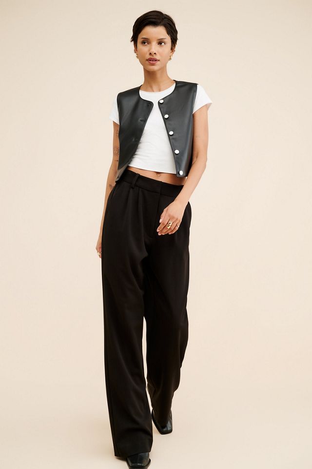 WAYF Cropped Vegan Leather Vest #3