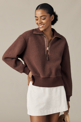 Varley Roselle Half-zip Sweatshirt In Brown