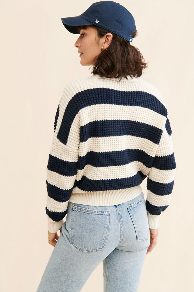 Madewell Stripe Finney Waffle Knit Sweater #1