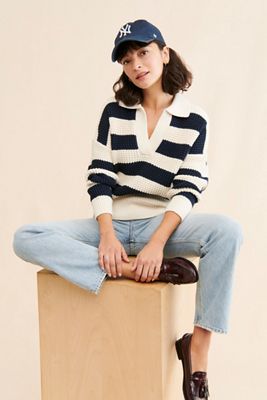 Madewell Stripe Finney Waffle Knit Sweater