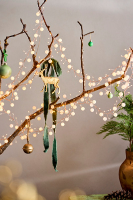 Terrain Stargazer Twinkling Clear Beaded Light Garland In Gold