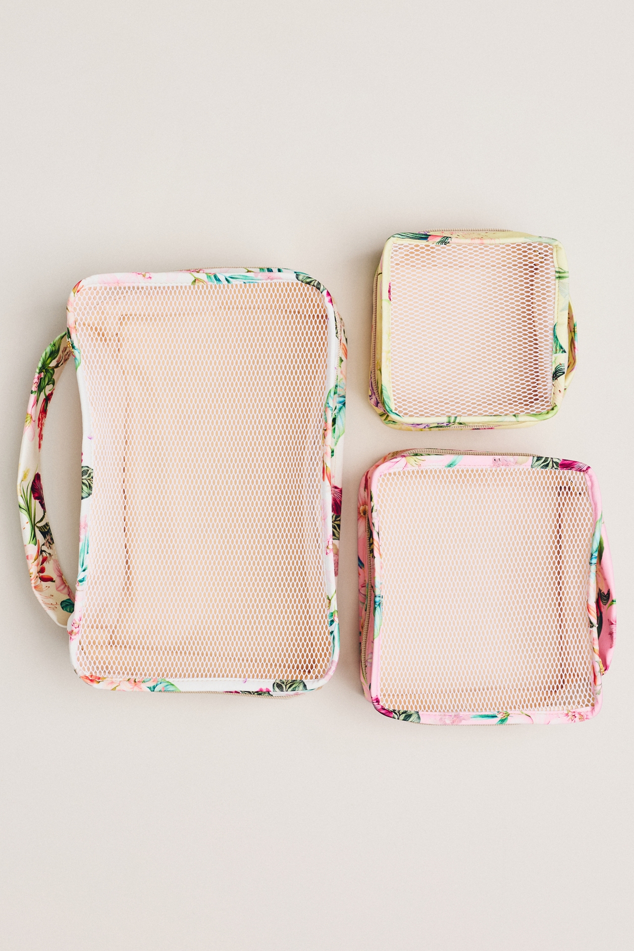 PQ Swim Floral Mesh Packing Cubes, Set of 3