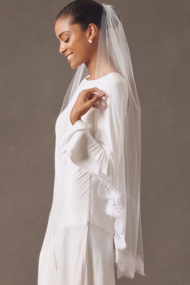 Paris by Debra Moreland Persephone Lace-Trim Fingertip Veil #2