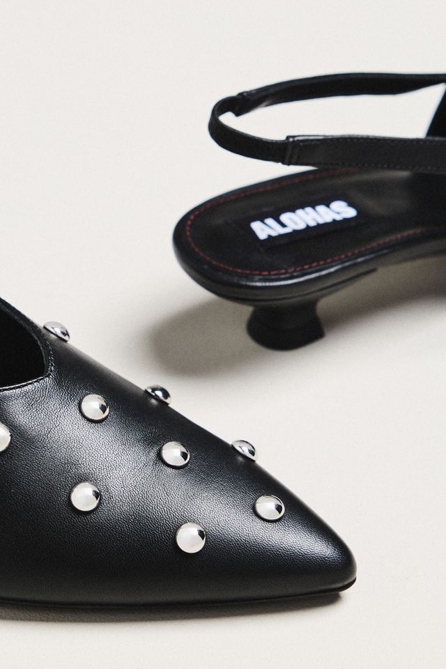 ALOHAS Eros Studded Slingback Kitten Heels #2