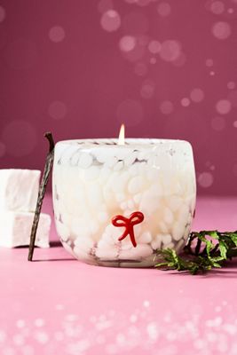 Bow Festive Icon Woody Winter Woods Vanilla Glass Candle