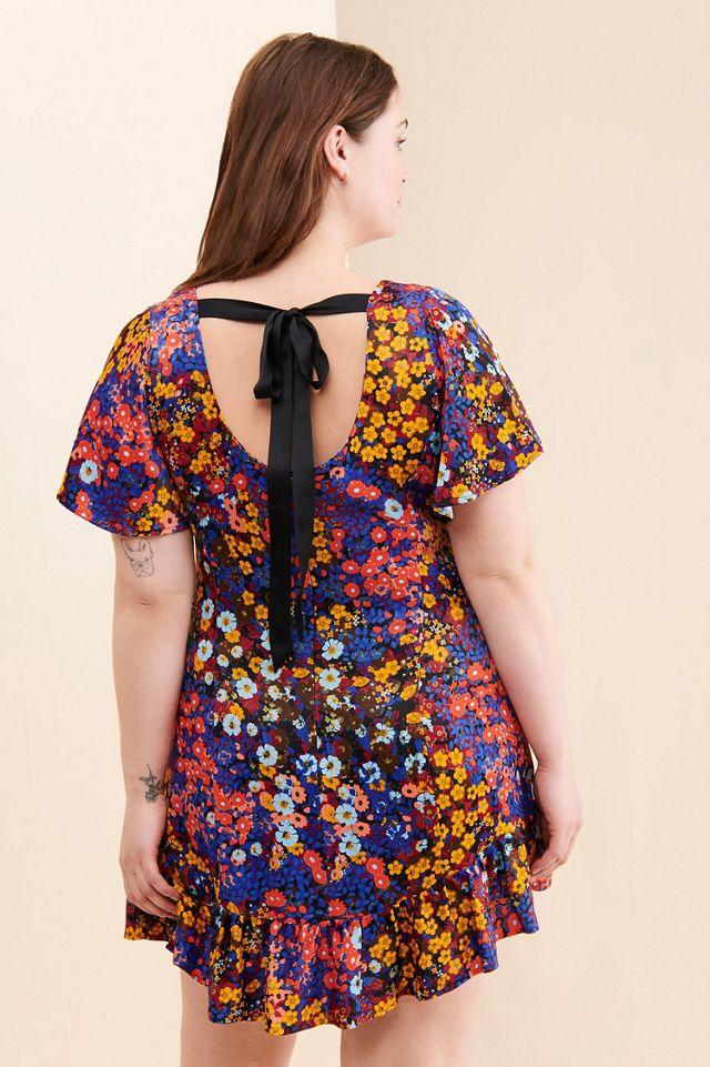 Ruffled Satin Mini Dress #1