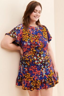 Ruffled Satin Mini Dress