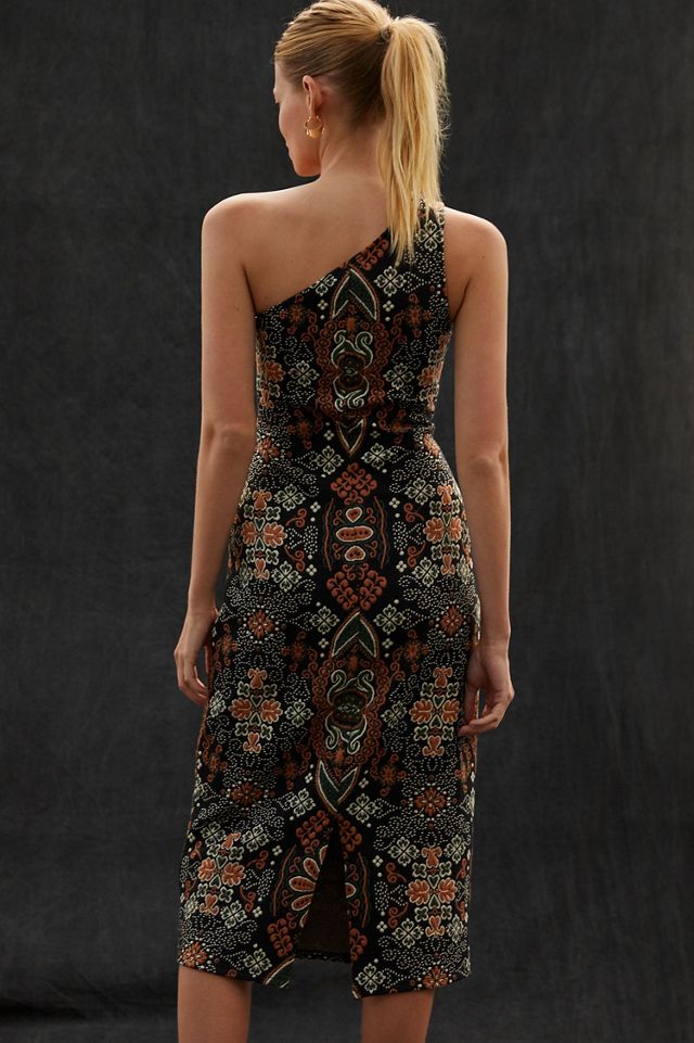 One Shoulder Jacquard Midi Dress #2