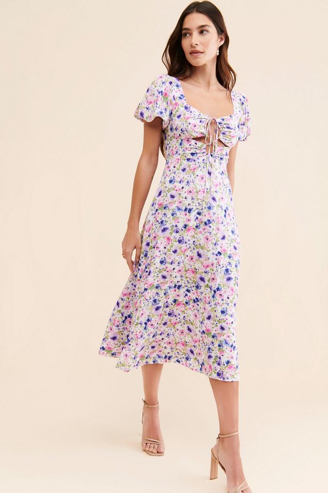 ASTR the Label Floral Midi Tie-Front Dress #3