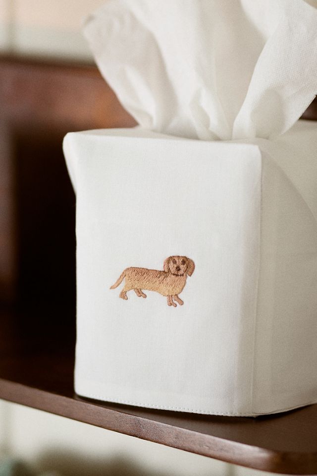 Hand-Embroidered Icon Tissue Box Cover